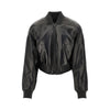 nappa leather shrunk bomber jacket