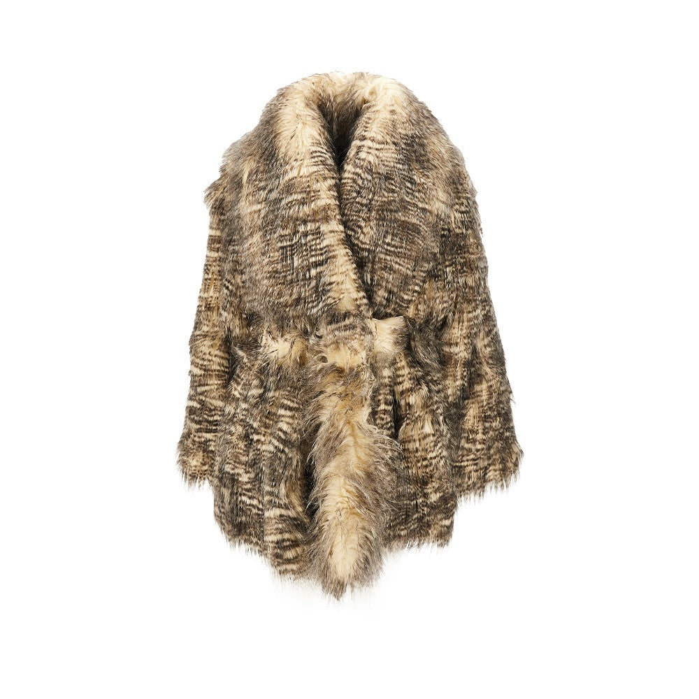 ENTIRE STUDIOS XS faux fur coat with belt