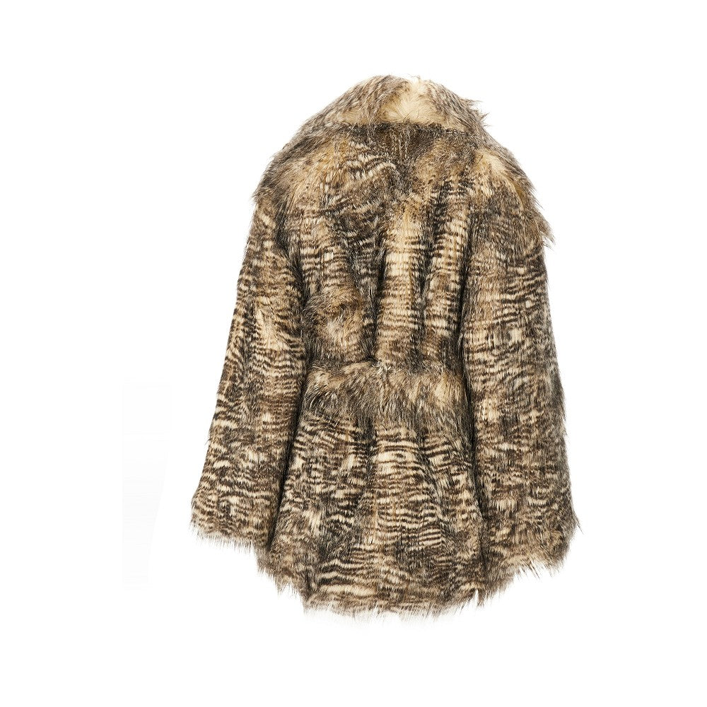 ENTIRE STUDIOS XS faux fur coat with belt