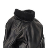 nappa leather jacket with rib knit collar