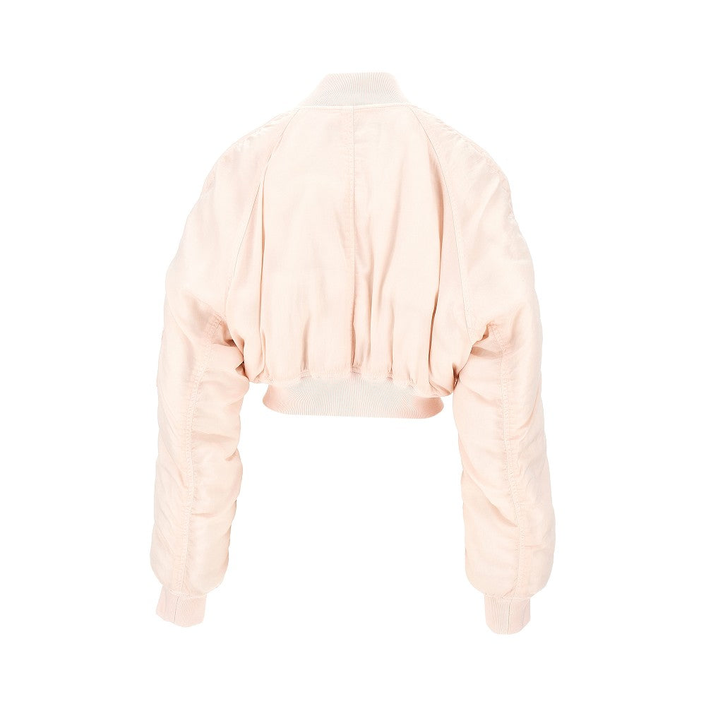 technical twill cropped bomber jacket