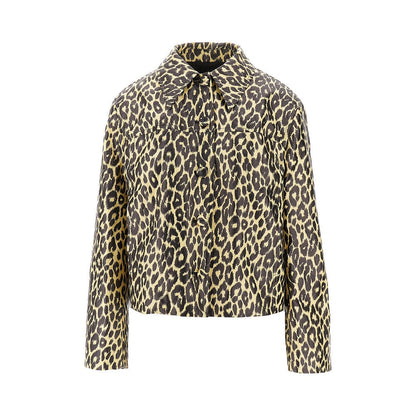 JIL SANDER 36 leopard print coated linen jacket