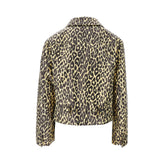 JIL SANDER 36 leopard print coated linen jacket