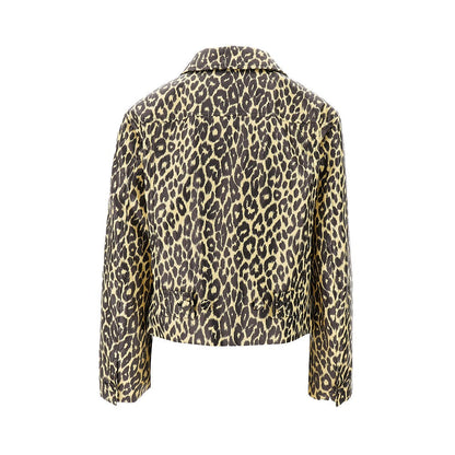 JIL SANDER 36 leopard print coated linen jacket