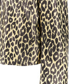 JIL SANDER 36 leopard print coated linen jacket