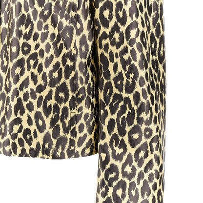 JIL SANDER 36 leopard print coated linen jacket