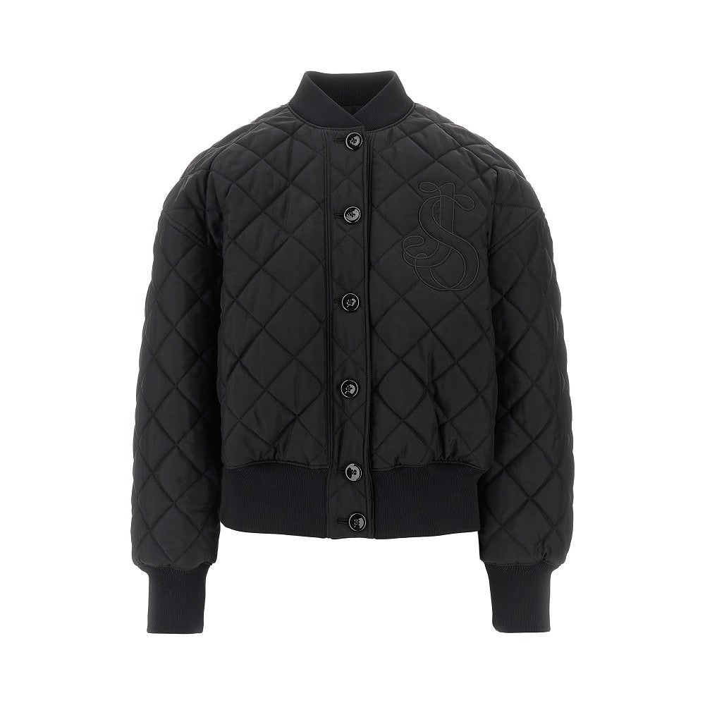 JIL SANDER 36 diamond-quilted twill padded bomber jacket