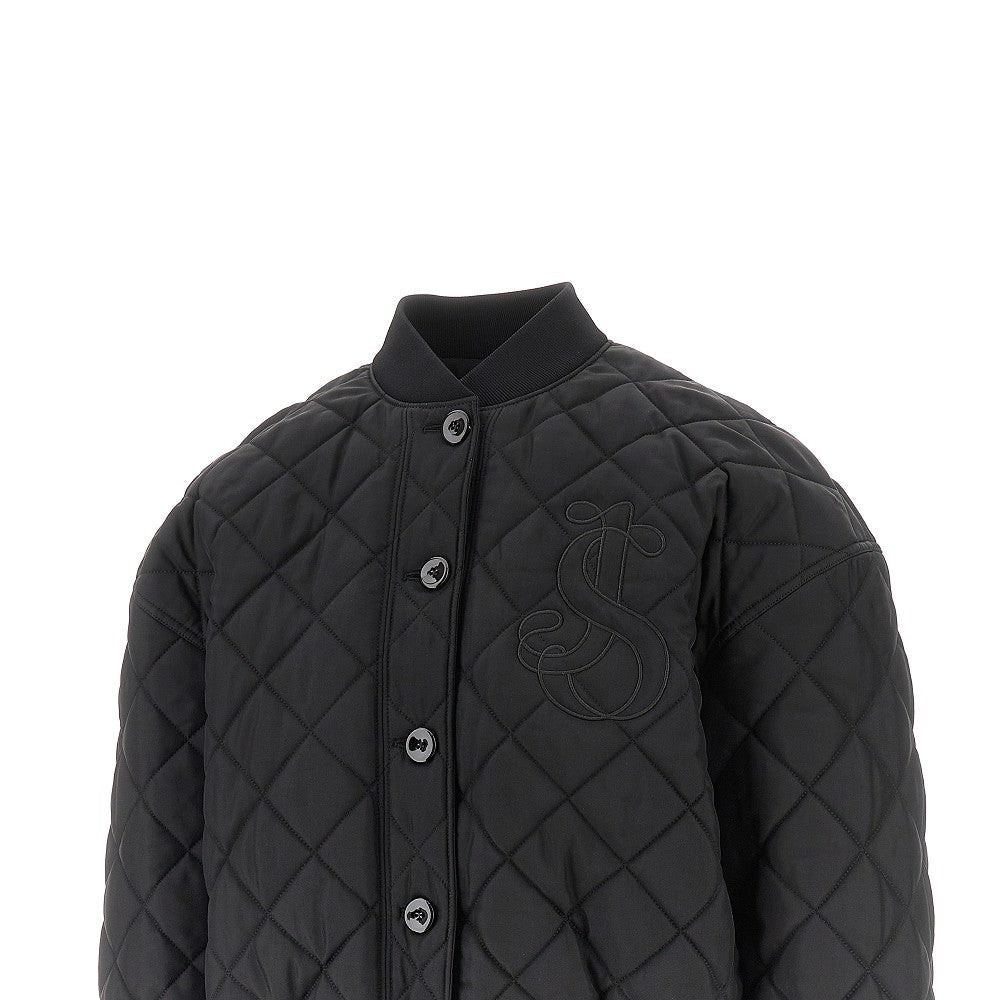 JIL SANDER 36 diamond-quilted twill padded bomber jacket