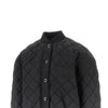 diamond-quilted twill padded bomber jacket