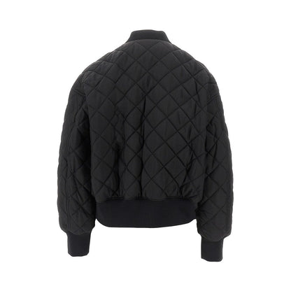 JIL SANDER 36 diamond-quilted twill padded bomber jacket