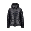 padded nylon downjacket with logo patch