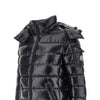 padded nylon downjacket with logo patch