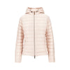 padded nylon downjacket with logo patch