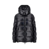 padded nylon downjacket with logo patch