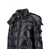 padded nylon downjacket with logo patch