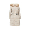 boedic long down jacket with shearling trim