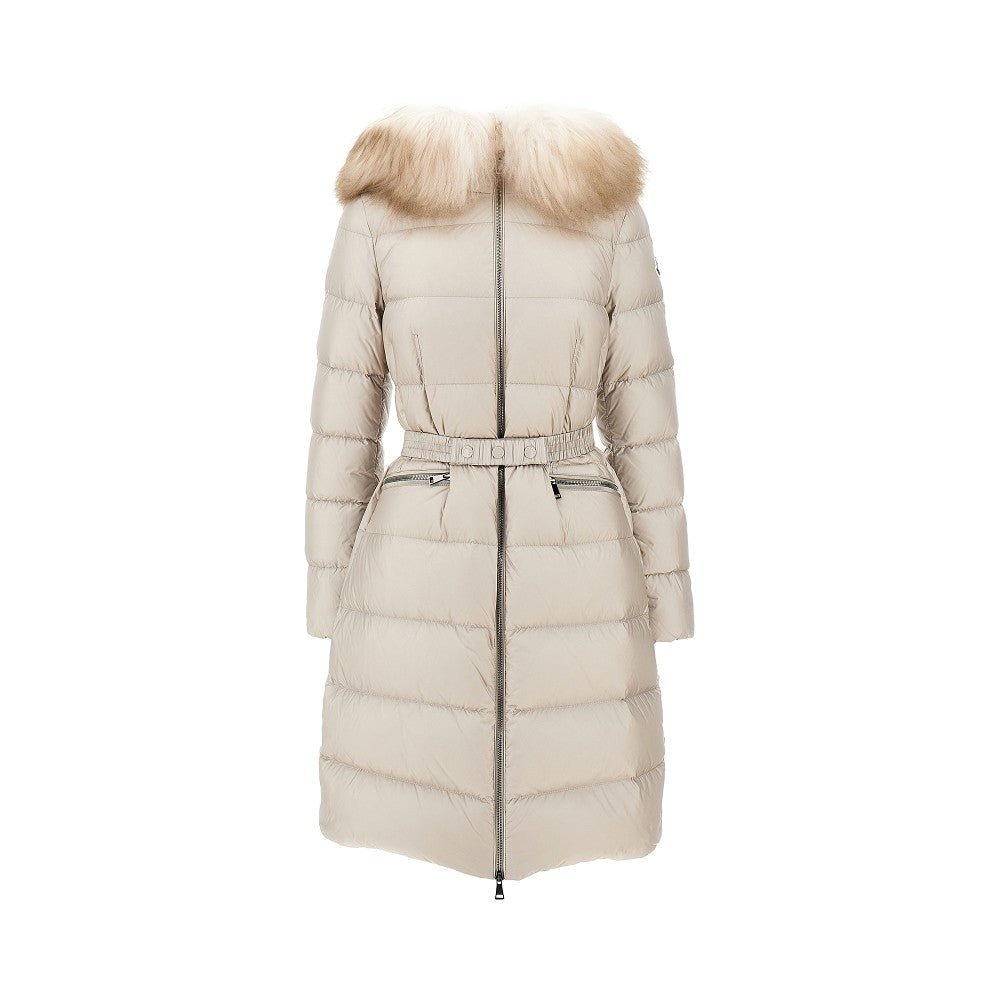 boedic long down jacket with shearling trim