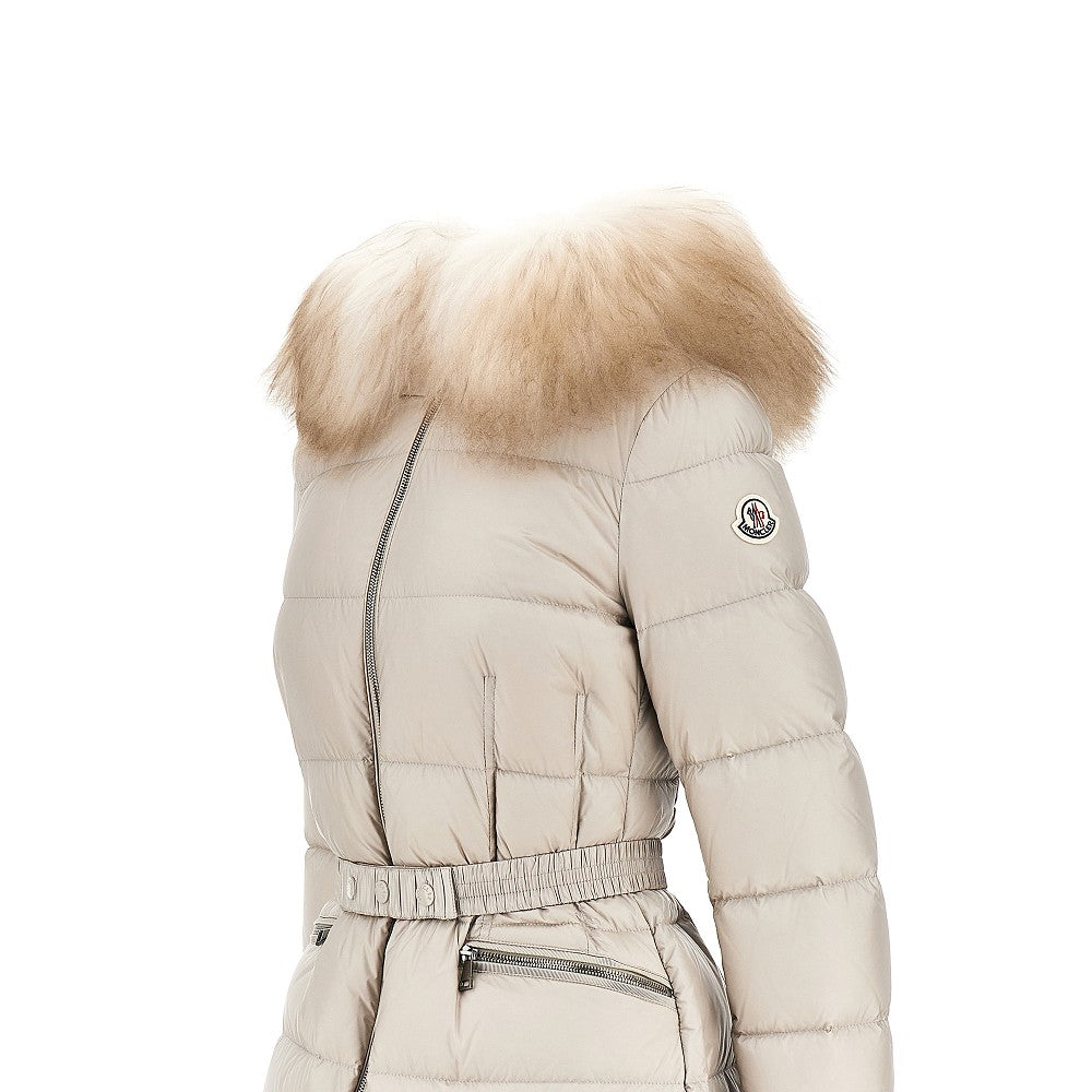boedic long down jacket with shearling trim