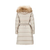 boedic long down jacket with shearling trim