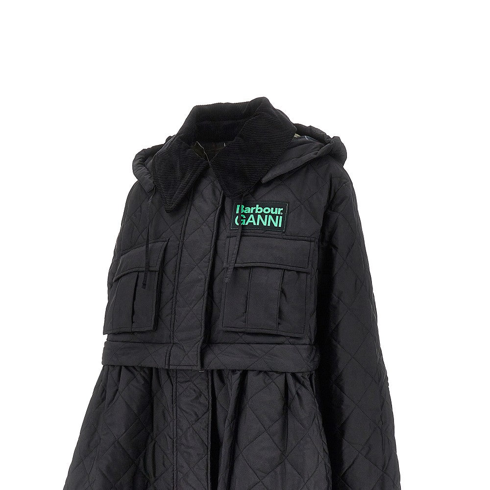 quilted jacket with detachable peplum