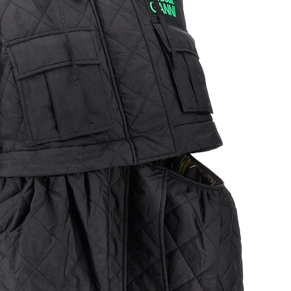 quilted jacket with detachable peplum