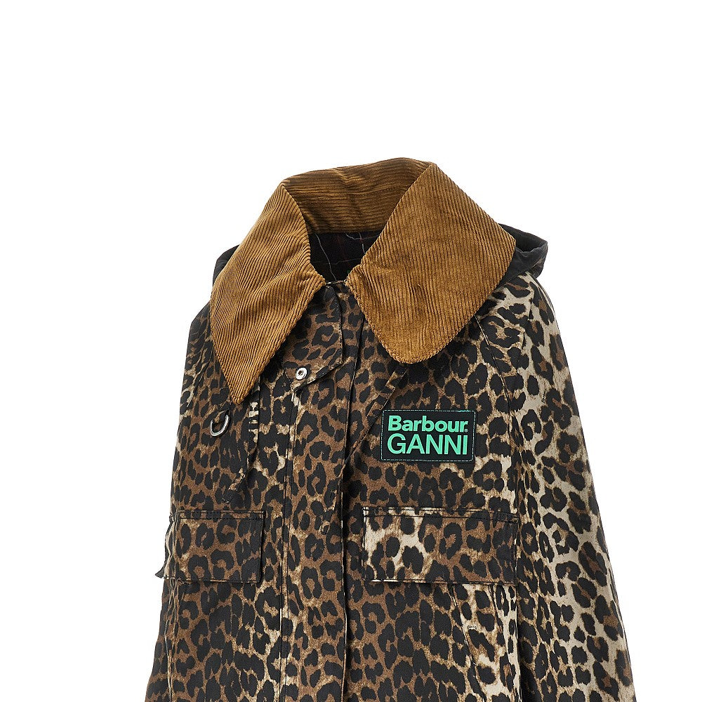 BARBOUR X GANNI 8 waxed leopard-print cotton anorak