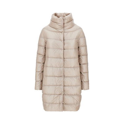dora ultralight nylon midi down jacket