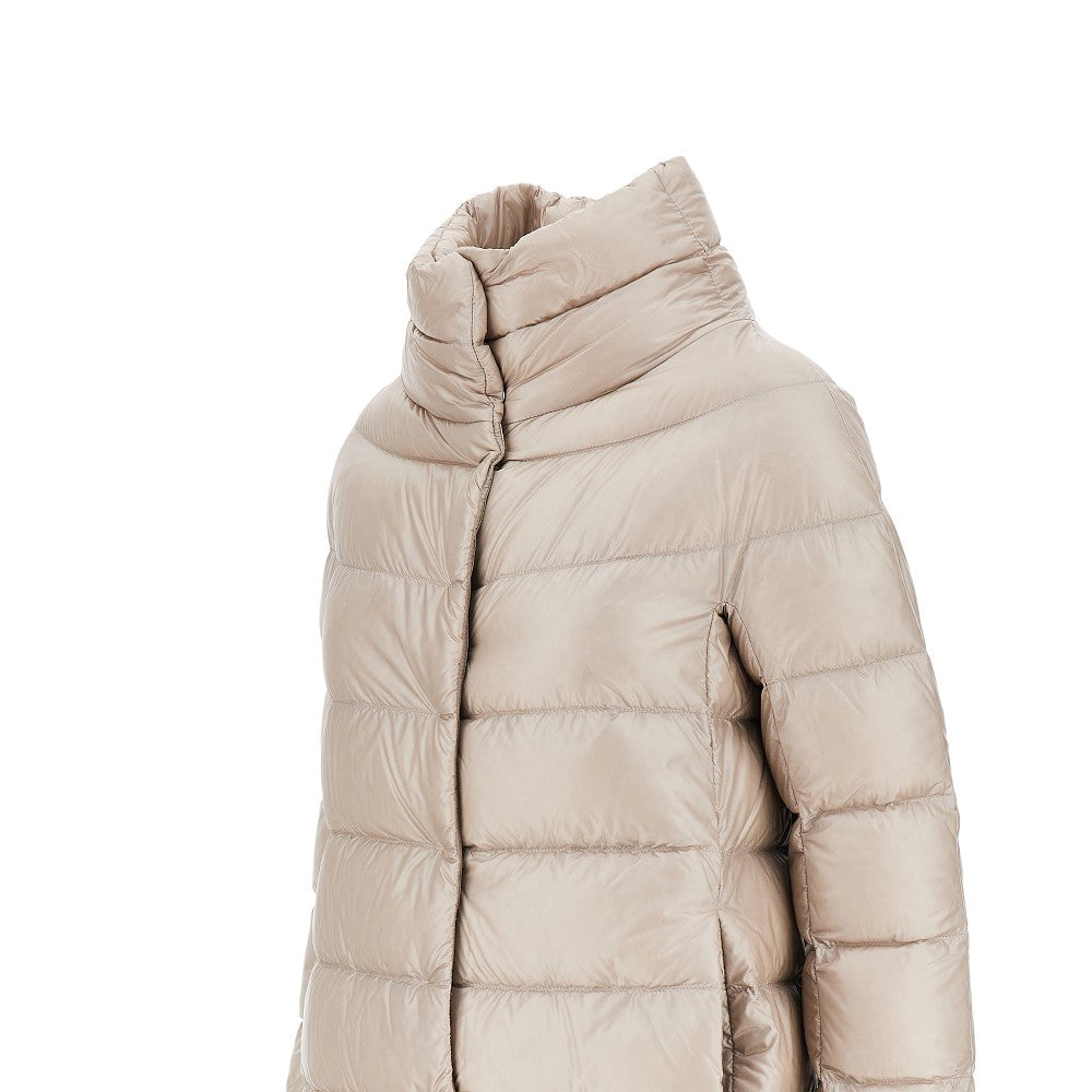dora ultralight nylon midi down jacket