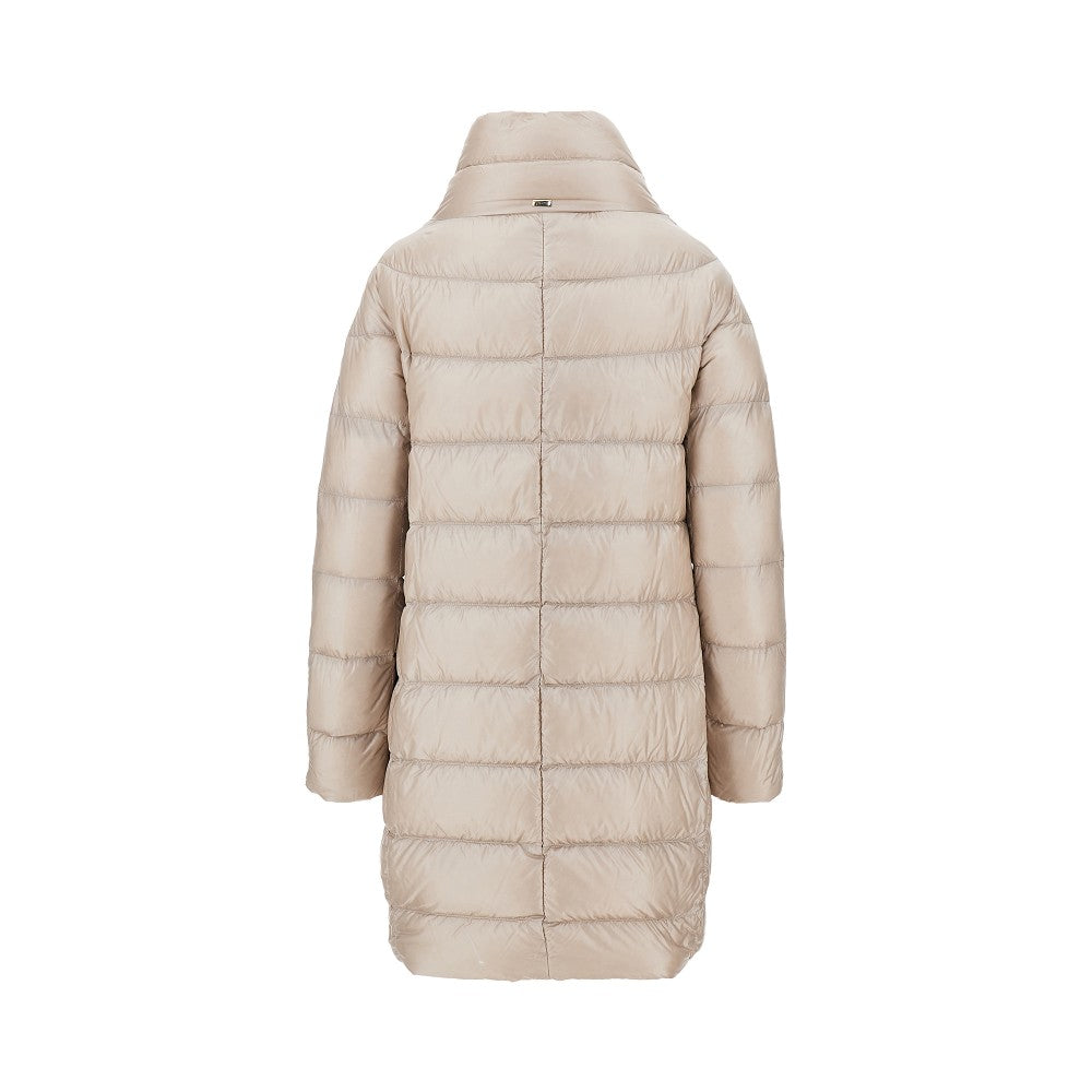 dora ultralight nylon midi down jacket