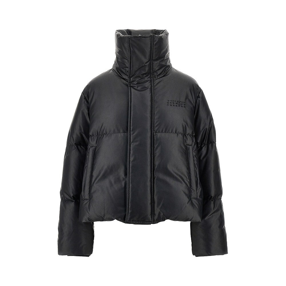 faux leather down jacket