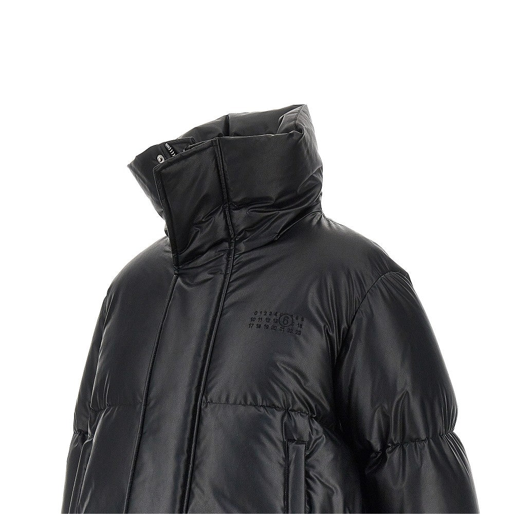 faux leather down jacket