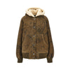 leather jacket with paisley motif
