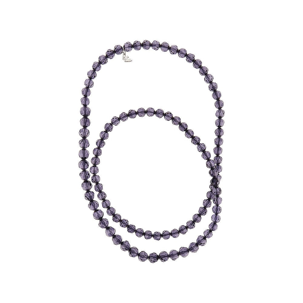 multifaceted beads long necklace