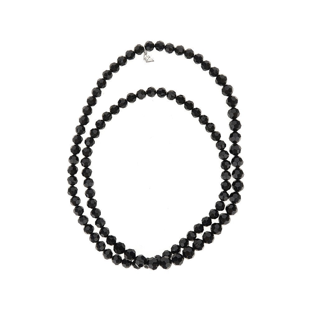 multifaceted beads long necklace