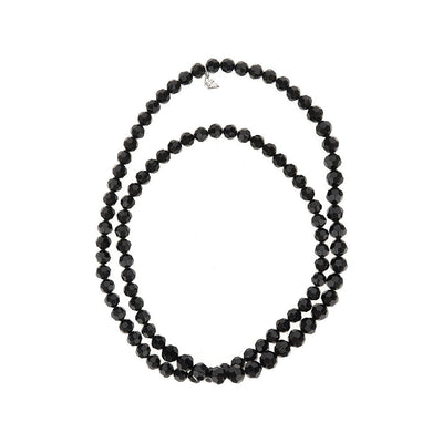 multifaceted beads long necklace