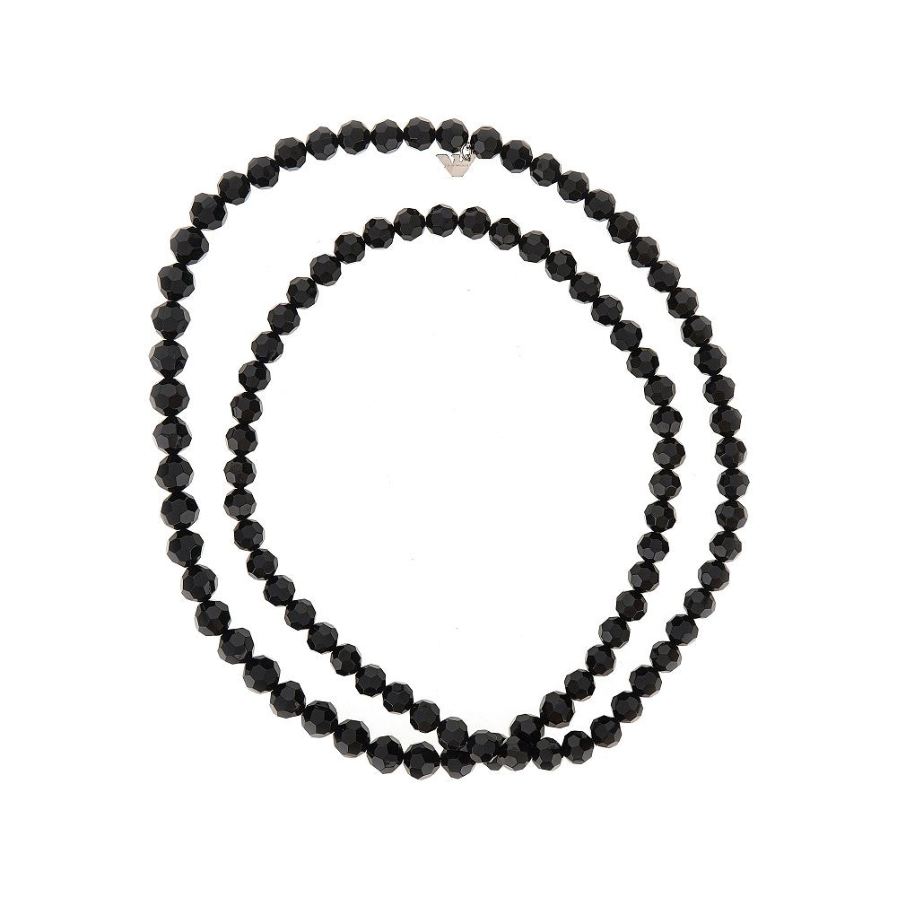 multifaceted beads long necklace