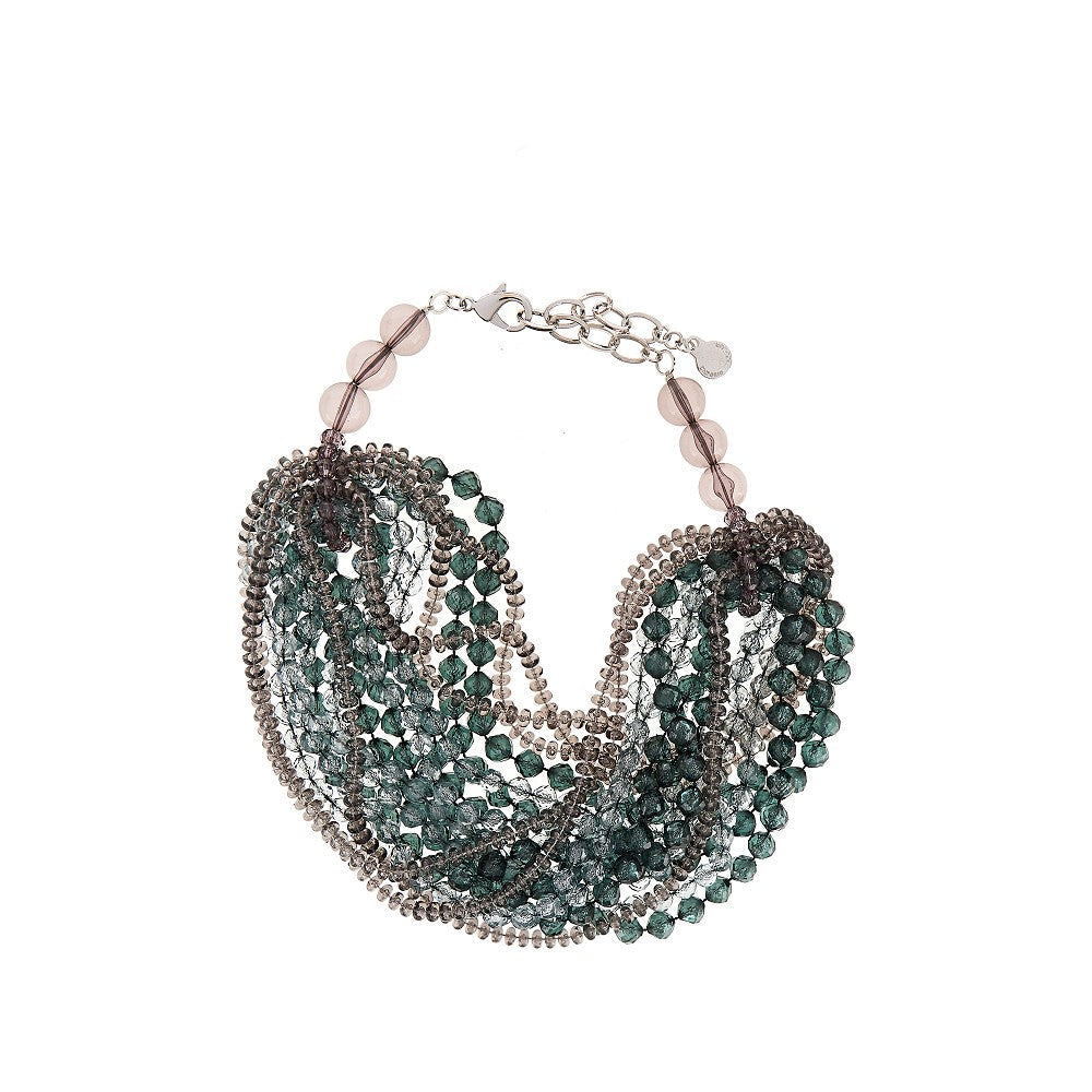 faceted beads multi-strand necklace