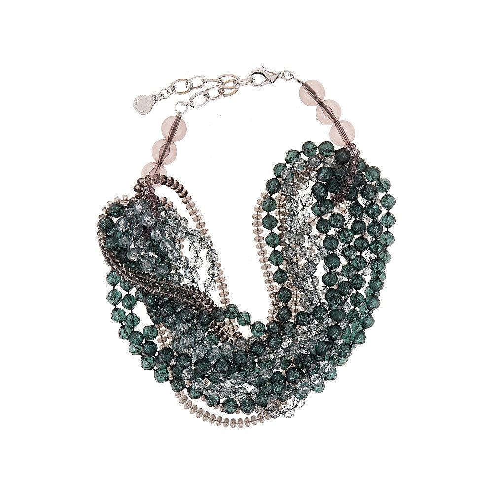 faceted beads multi-strand necklace