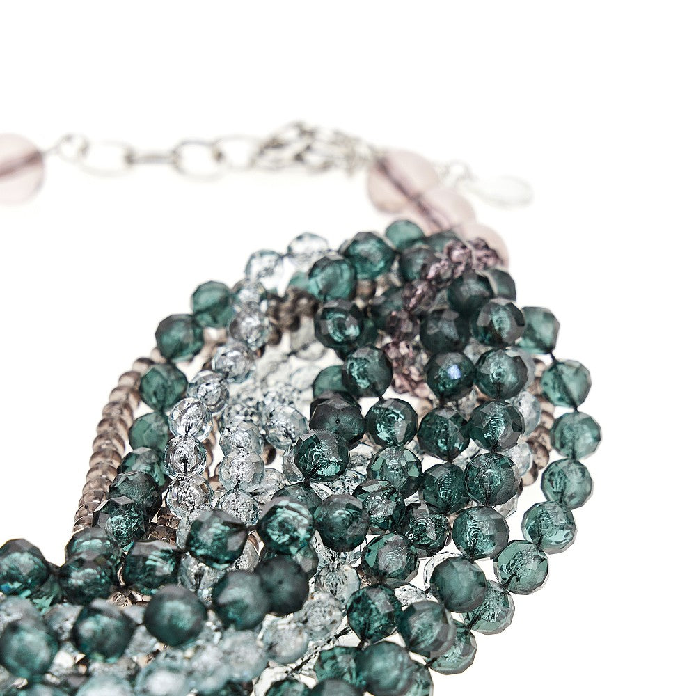 faceted beads multi-strand necklace
