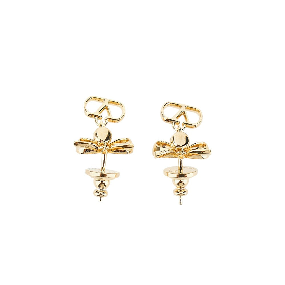 VALENTINO GARAVANI OS bow vlogo signature earrings with swarovski