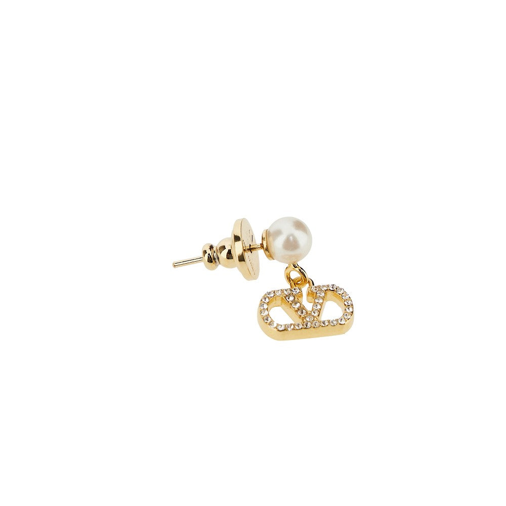 VALENTINO GARAVANI OS vlogo signature earring with pearl