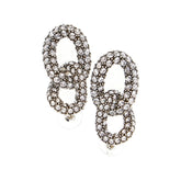 ISABEL MARANT OS funky ring earrings with rhinestones