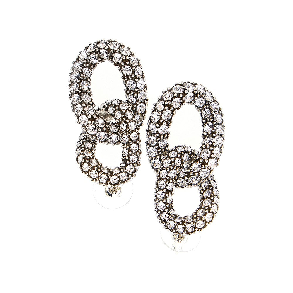 ISABEL MARANT OS funky ring earrings with rhinestones