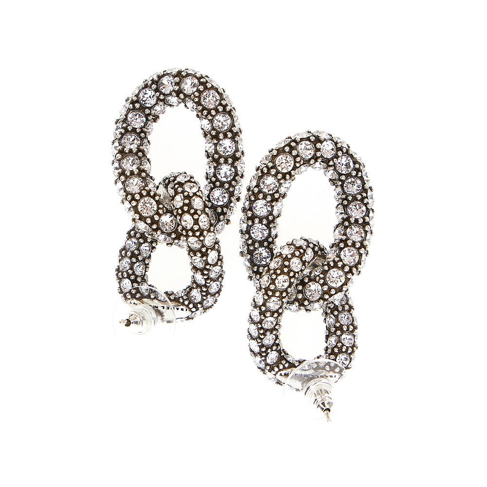 ISABEL MARANT OS funky ring earrings with rhinestones