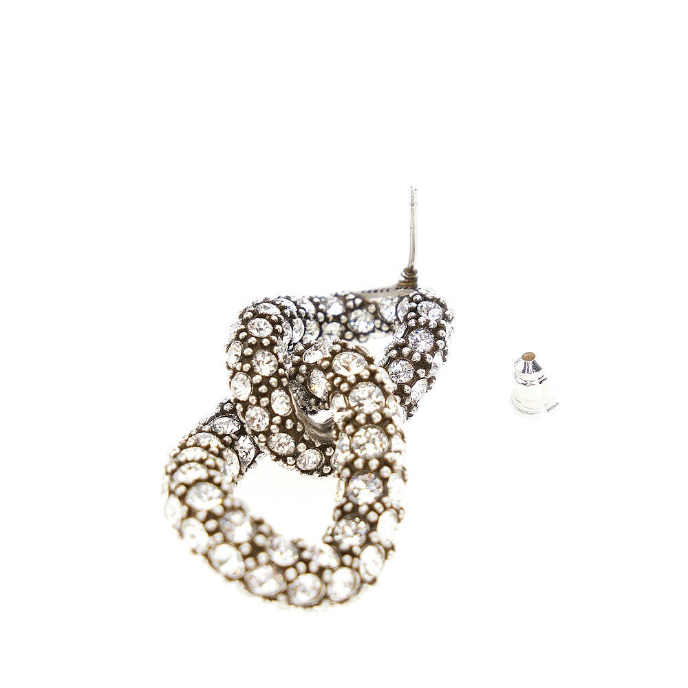 ISABEL MARANT OS funky ring earrings with rhinestones