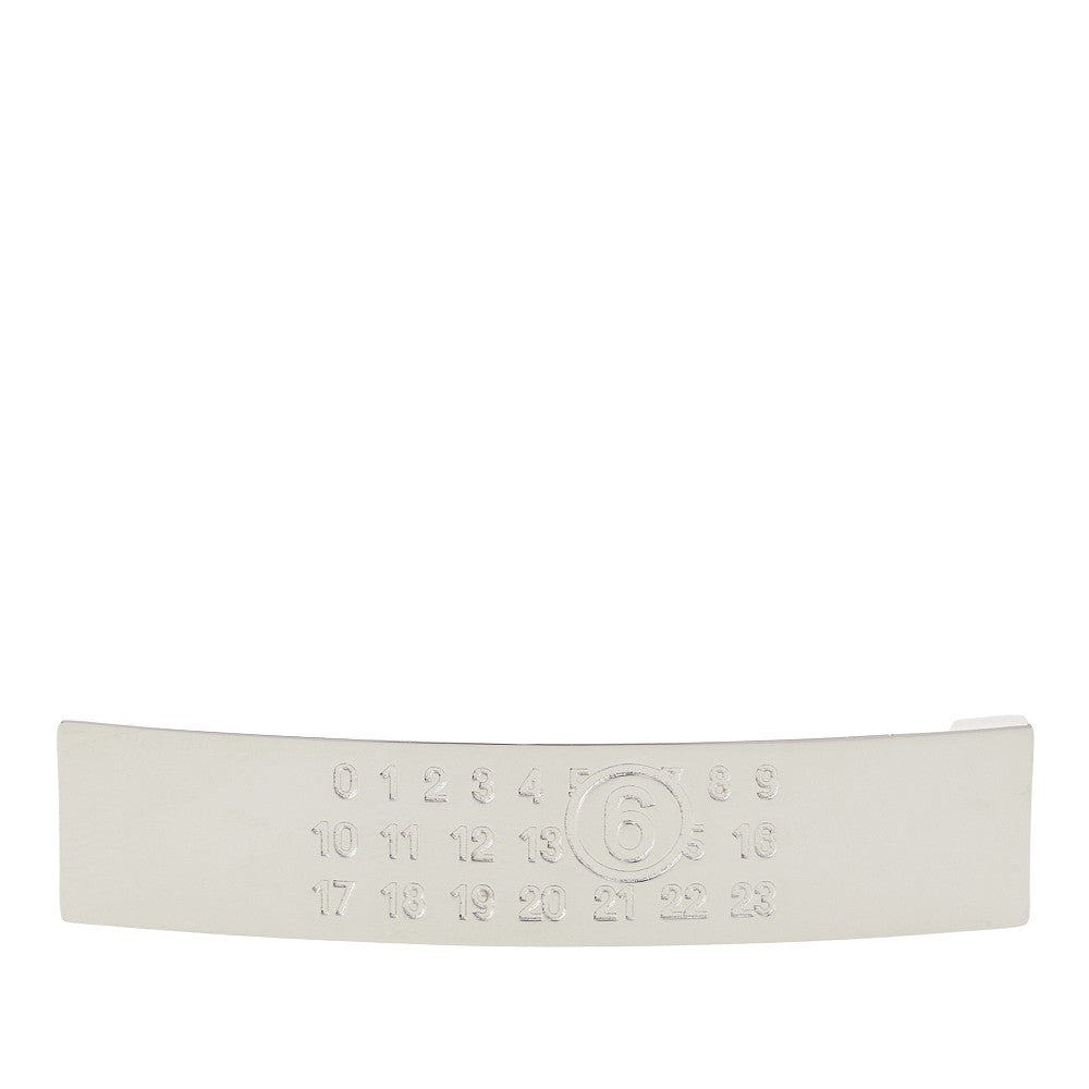 MM6 OS engraved logo hair clip