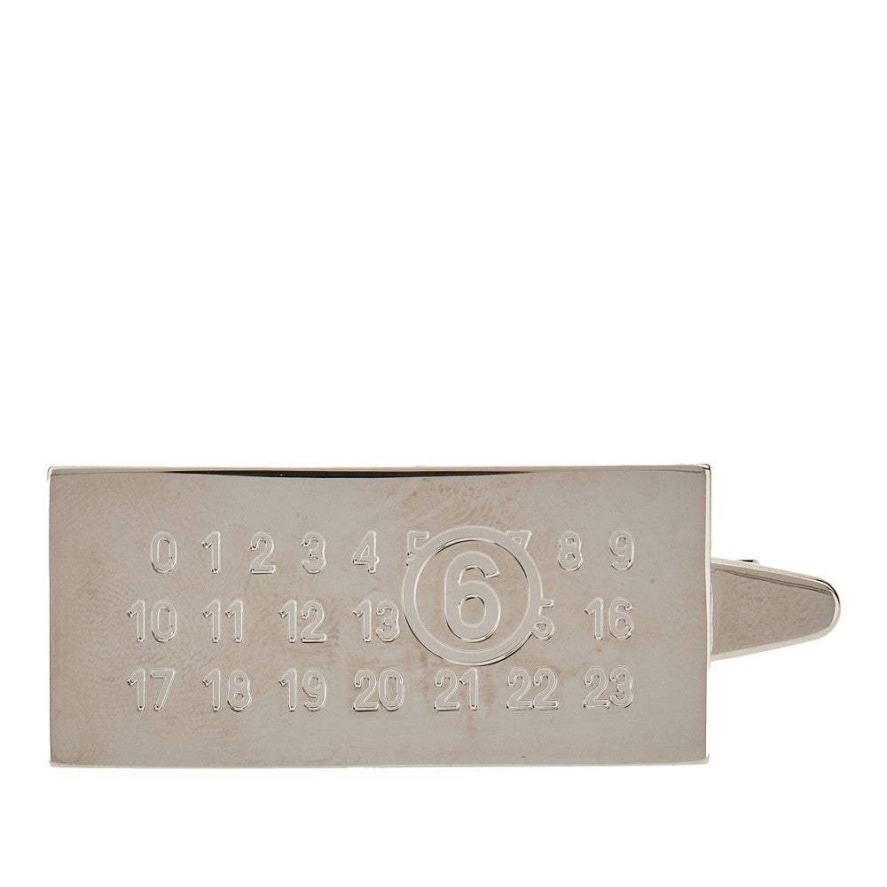 MM6 OS numeric logo hair clip