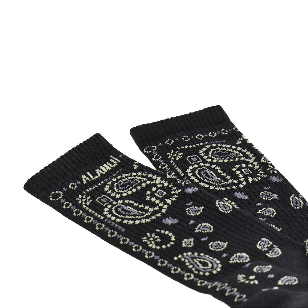 cotton-blend socks with bandana motif
