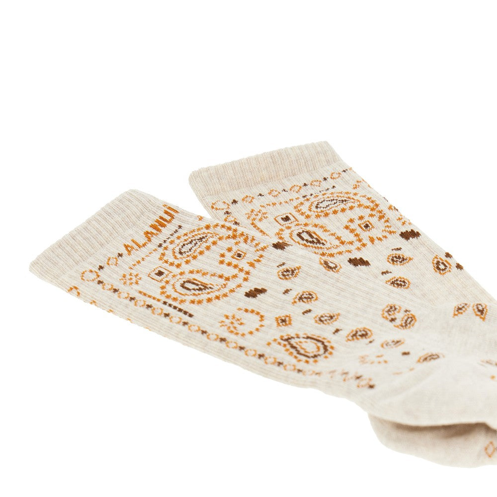 cotton-blend socks with bandana motif