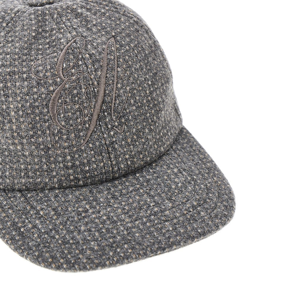 EMPORIO ARMANI 58 wool-blend baseball hat with embroidery